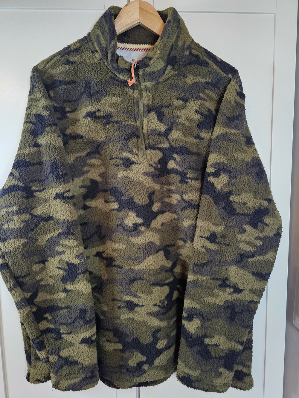 Weatherproof Vintage Men's Sherpa Fleece Quarter-Zip Pullover Dark Camo XL NWT